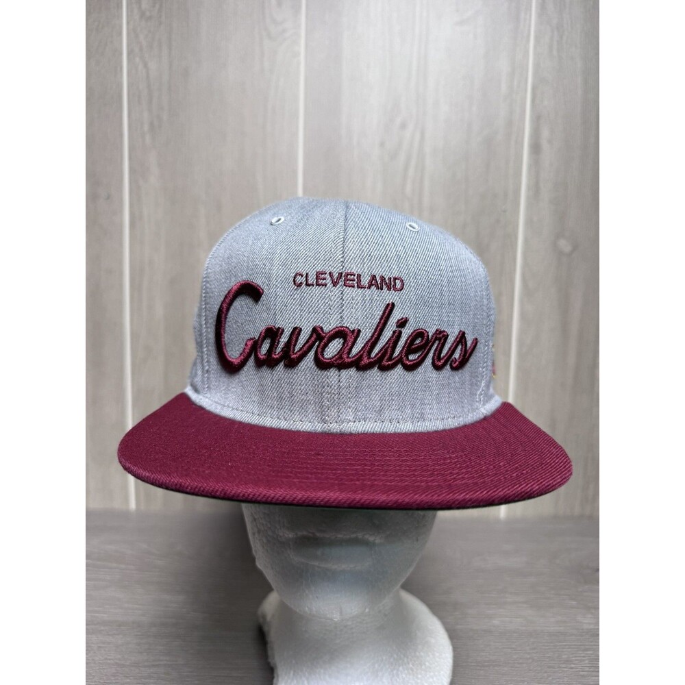 Mitchell & Ness Cleveland Cavaliers NBA Snapback Hat Cap Gray Maroon Yellow